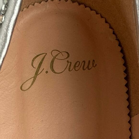 J.Crew Womens Silver Sequin Pointed Toe Slip On Flats Shoes Size 9 - Picture 6 of 7